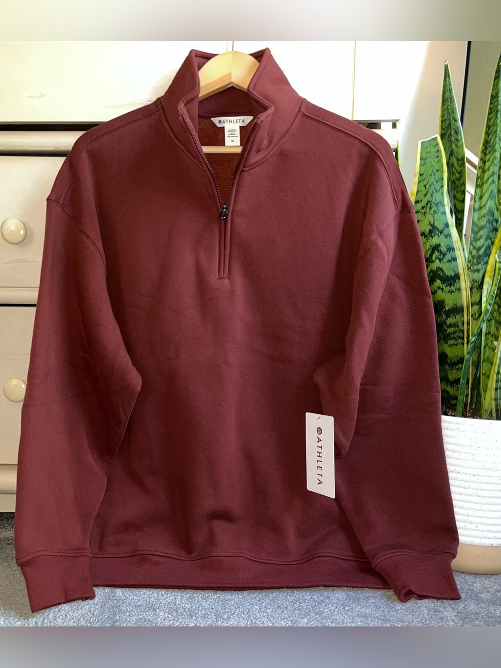 NWT Athleta Forever Fleece 1/4 Zip Sweatshirt M